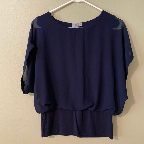 Joseph Allen Tops - Joseph A navy short sleeved flowy top